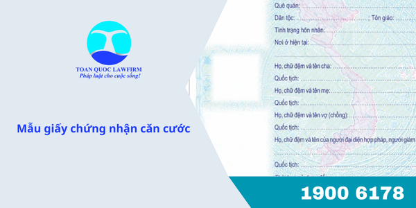 Mẫu giấy chứng nhận căn cước