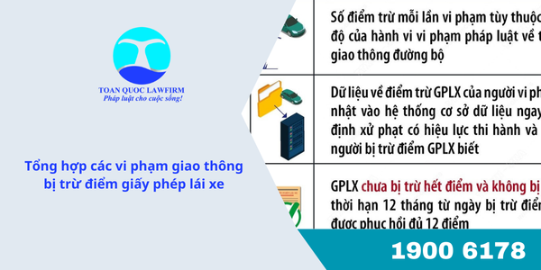 Tổng hợp các vi phạm giao thông bị trừ điểm giấy phép lái xe