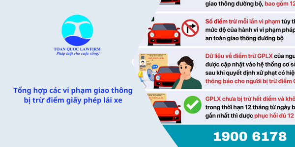 Tổng hợp các vi phạm giao thông bị trừ điểm giấy phép lái xe